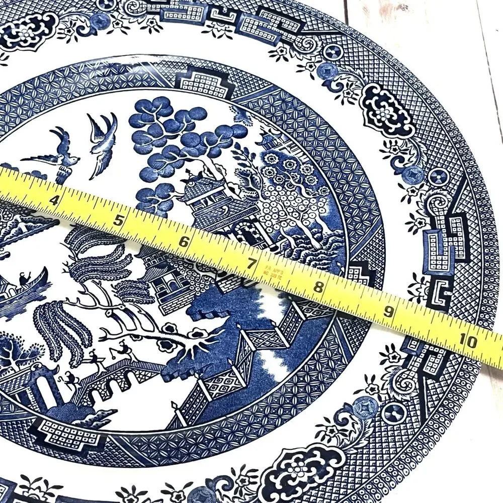 VTG Set of 3 Staffordshire England Churchill Blue Willow 10 1/4 in Dinner Plates